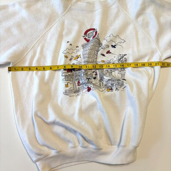 Vintage 90s Kansas City Sweatshirt Hanes USA Tag XL Fits M Double Sided Graphic - Picture 8 of 15